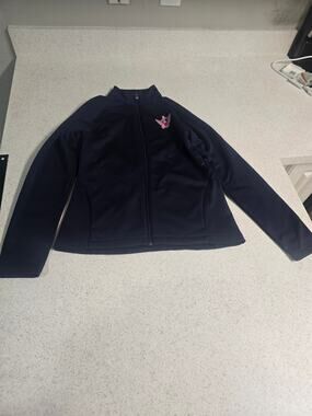 Under Armour Women's US Navy Full Zip Fleece Jacket Blue Pink Military S/M